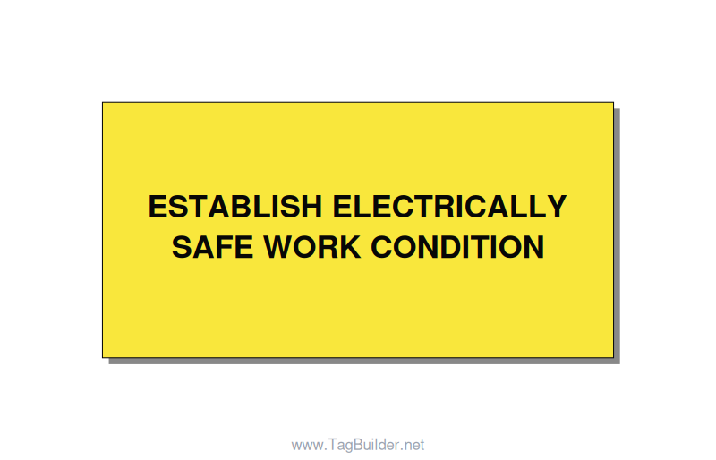 4.0x2.0" Electrical Safety Label - ESTABLISH ELECTRICALLY SA, Black/Yellow, Adhe