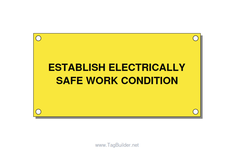 4.0x2.0" Electrical Safety Label - ESTABLISH ELECTRICALLY SA, Black/Yellow, Hole