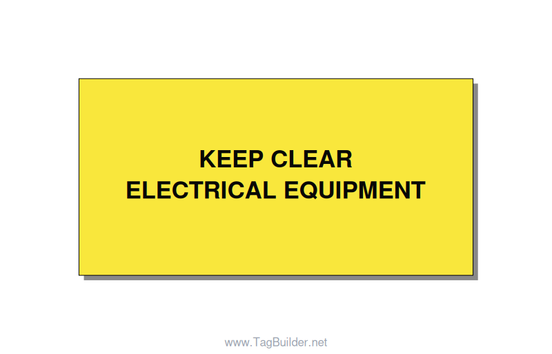 4.0x2.0" Electrical Safety Label - KEEP CLEAR ELECTRICAL EQU, Black/Yellow, Adhe