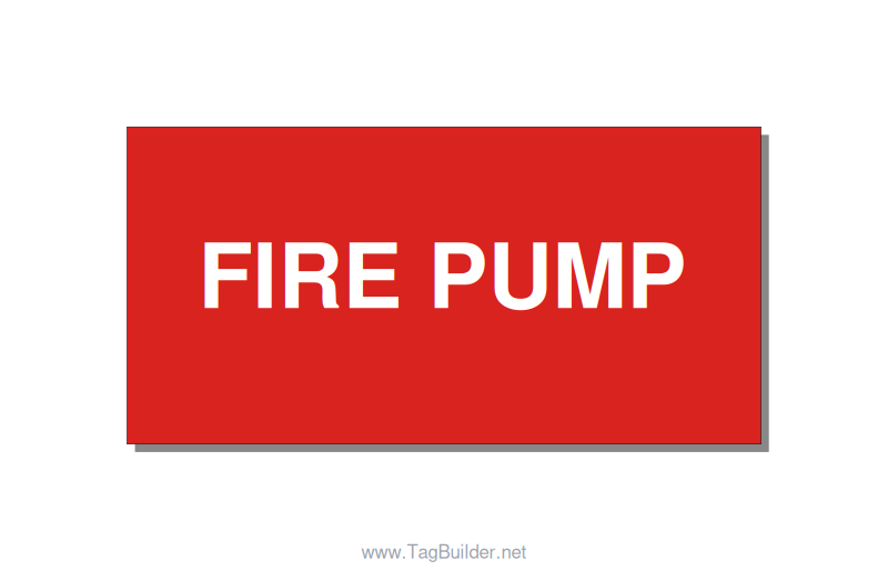 4.0x2.0" Fire Safety Label - FIRE PUMP, White/Red, Adhesive