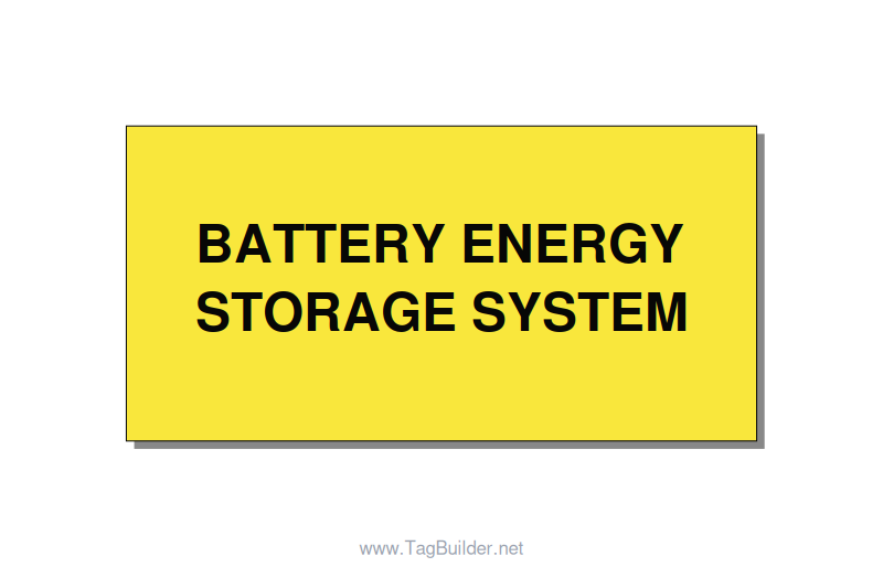 4.0x2.0" Safety Label - BATTERY ENERGY STORAGE SY, Black/Yellow, Adhesive