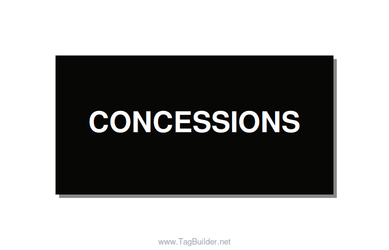 4.0x2.0" Safety Label - CONCESSIONS, White/Black, Adhesive