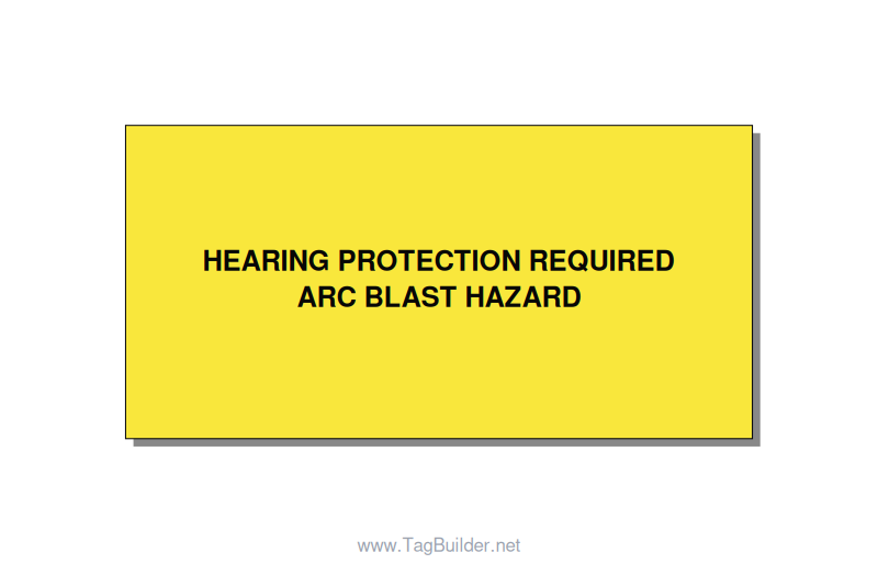4.0x2.0" Safety Label - HEARING PROTECTION REQUIR, Black/Yellow, Adhesive