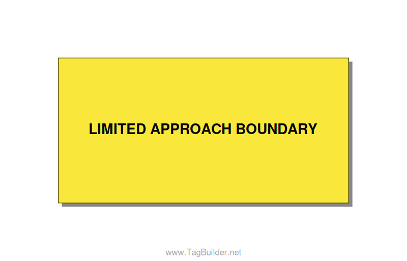 4.0x2.0" Safety Label - LIMITED APPROACH BOUNDARY, Black/Yellow, Adhesive