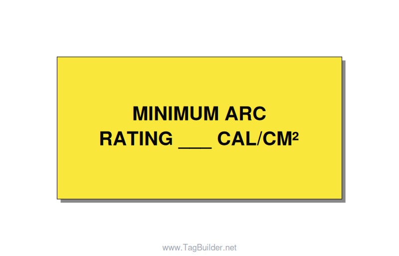 4.0x2.0" Safety Label - MINIMUM ARC RATING ___ CA, Black/Yellow, Adhesive