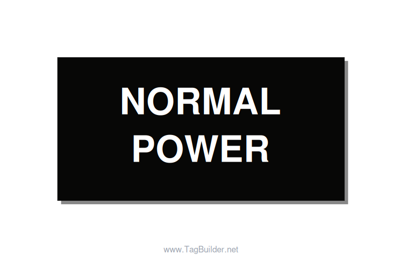 4.0x2.0" Safety Label - NORMAL POWER, White/Black, Adhesive