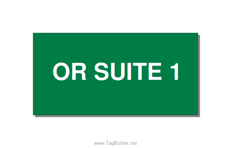 4.0x2.0" Safety Label - OR SUITE 1, White/Green, Adhesive