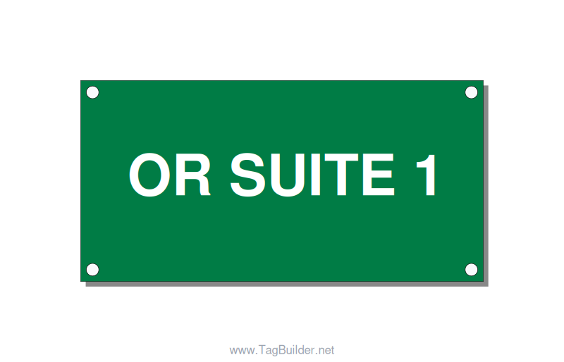 4.0x2.0" Safety Label - OR SUITE 1, White/Green, Holes