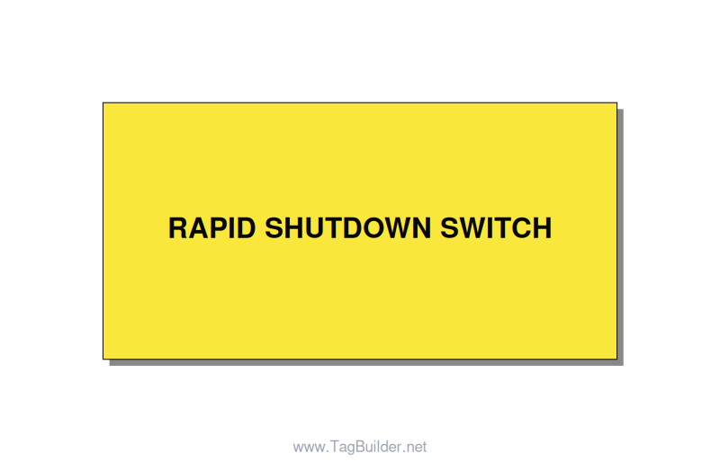 4.0x2.0" Safety Label - RAPID SHUTDOWN SWITCH, Black/Yellow, Adhesive