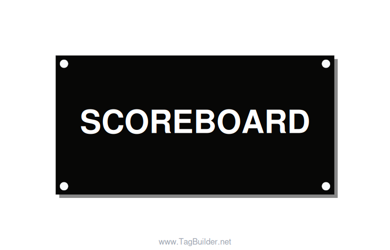 4.0x2.0" Safety Label - SCOREBOARD, White/Black, Holes