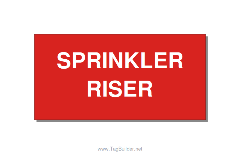 4.0x2.0" Safety Label - SPRINKLER RISER, White/Red, Adhesive