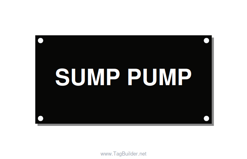 4.0x2.0" Safety Label - SUMP PUMP, White/Black, Holes