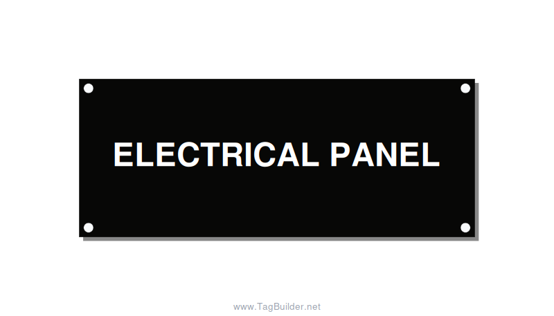 5.0x2.0" Electrical Safety Label - ELECTRICAL PANEL, White/Black, Holes
