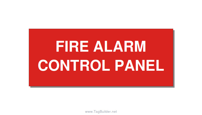 5.0x2.0" Panel Identification Label - FIRE ALARM CONTROL PANEL, White/Red, Adhes