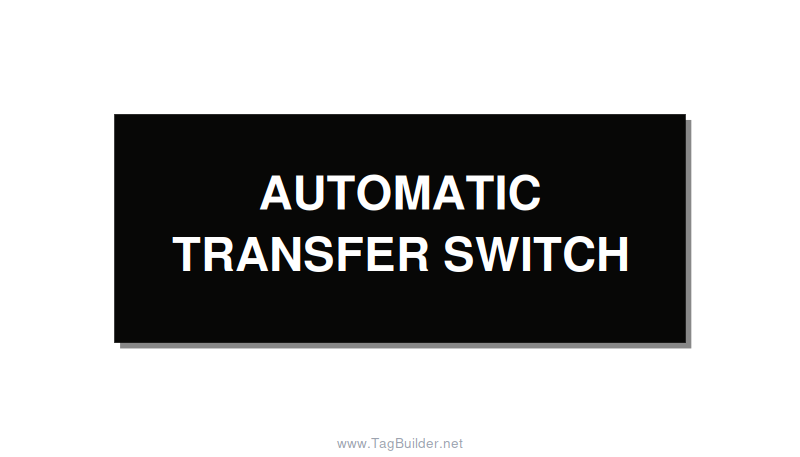 5.0x2.0" Safety Label - AUTOMATIC TRANSFER SWITCH, White/Black, Adhesive