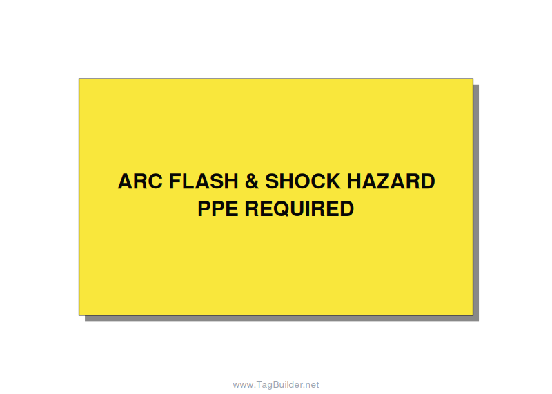 5.0x3.0" Arc Flash Safety Label - ARC FLASH & SHOCK HAZARD , Black/Yellow, Adhes