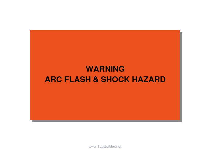 5.0x3.0" Arc Flash Safety Label - WARNING ARC FLASH & SHOCK, Black/Orange, Adhes