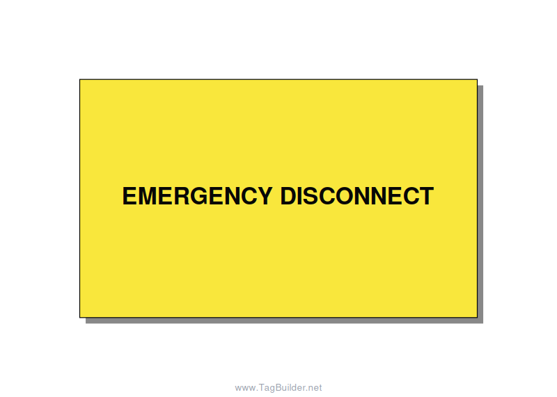 5.0x3.0" Disconnect Switch Label - EMERGENCY DISCONNECT, Black/Yellow, Adhesive