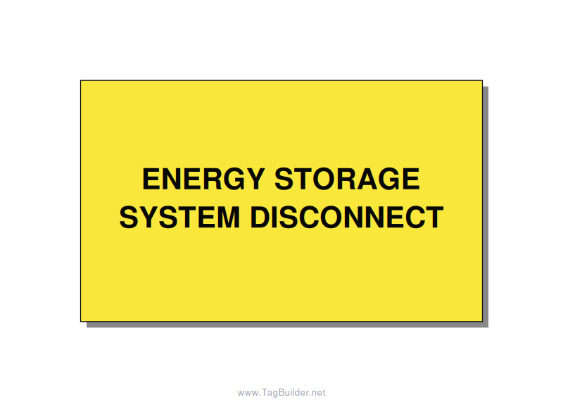 5.0x3.0" Disconnect Switch Label - ENERGY STORAGE SYSTEM DIS, Black/Yellow, Adhe