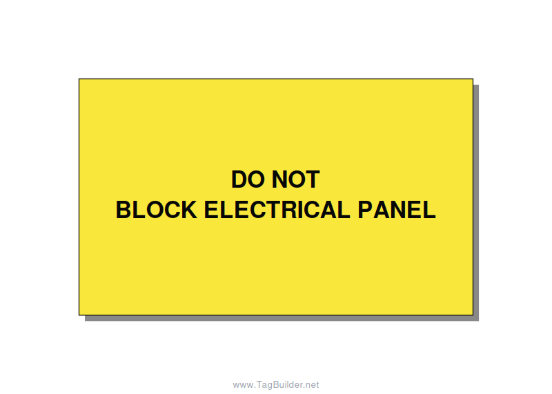 5.0x3.0" Electrical Safety Label - DO NOT BLOCK ELECTRICAL P, Black/Yellow, Adhe