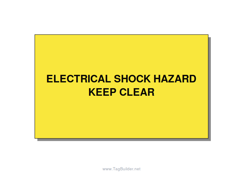 5.0x3.0" Electrical Safety Label - ELECTRICAL SHOCK HAZARD K, Black/Yellow, Adhe