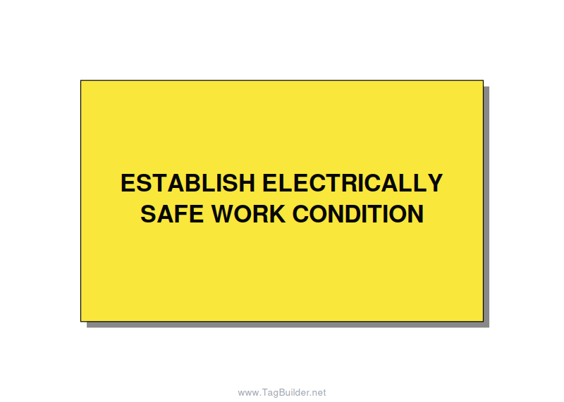 5.0x3.0" Electrical Safety Label - ESTABLISH ELECTRICALLY SA, Black/Yellow, Adhe