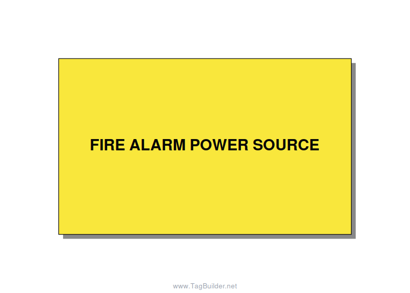 5.0x3.0" Fire Safety Label - FIRE ALARM POWER SOURCE, Black/Yellow, Adhesive