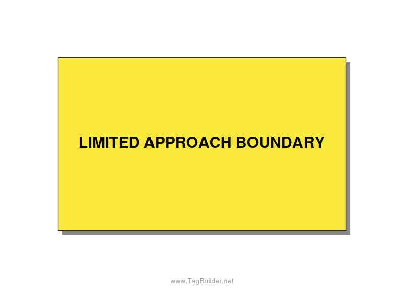 5.0x3.0" Safety Label - LIMITED APPROACH BOUNDARY, Black/Yellow, Adhesive
