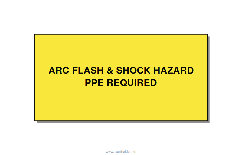 6.0x3.0" Arc Flash Safety Label - ARC FLASH & SHOCK HAZARD , Black/Yellow, Adhes