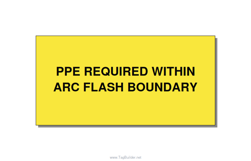 6.0x3.0" Arc Flash Safety Label - PPE REQUIRED WITHIN ARC F, Black/Yellow, Adhes