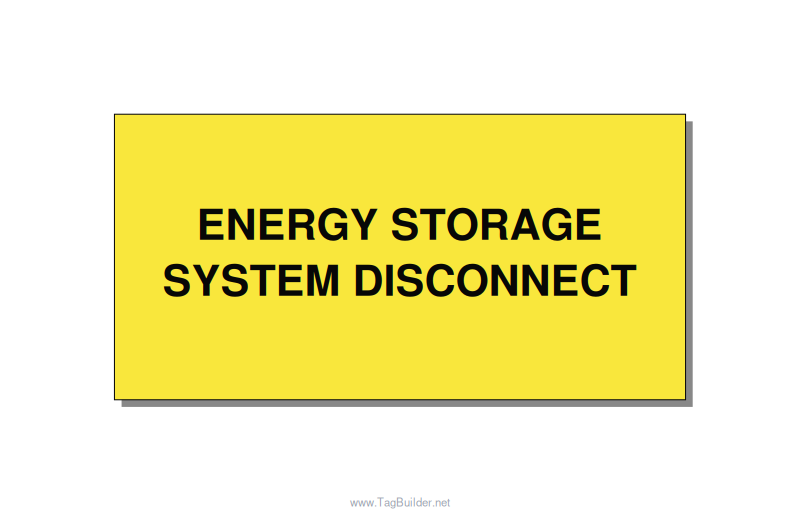 6.0x3.0" Disconnect Switch Label - ENERGY STORAGE SYSTEM DIS, Black/Yellow, Adhe
