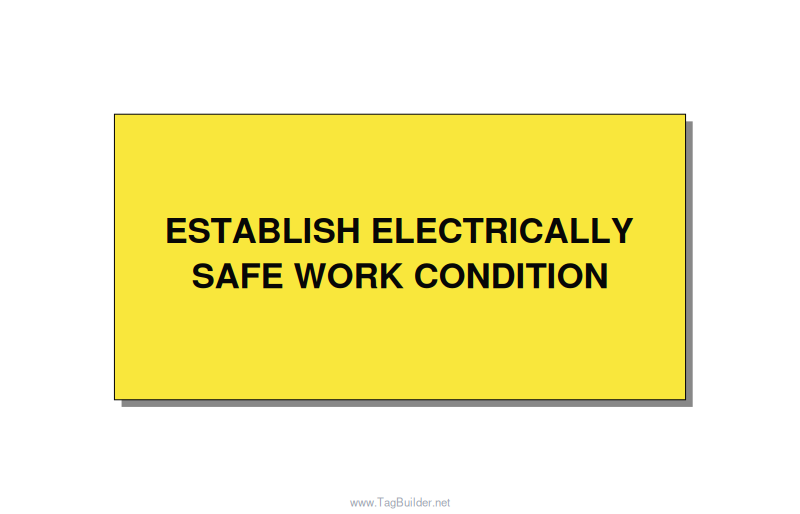6.0x3.0" Electrical Safety Label - ESTABLISH ELECTRICALLY SA, Black/Yellow, Adhe