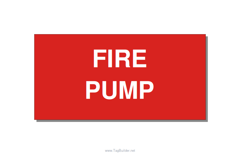 6.0x3.0" Fire Safety Label - FIRE PUMP, White/Red, Adhesive