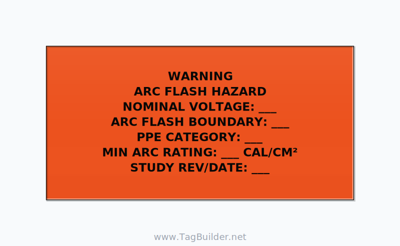 Arc Flash Label (PPE Category Fill-In) — NFPA 70E — 6x3 Adhesive