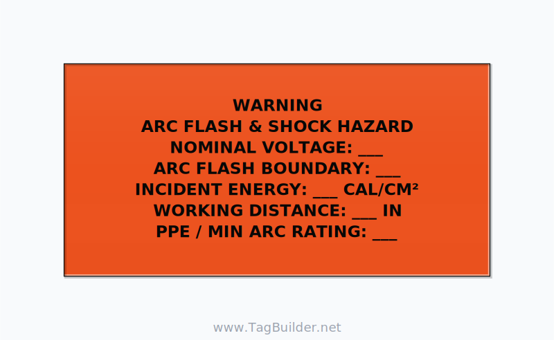 Arc Flash & Shock Hazard Label (Incident Energy Fill-In) — NFPA 70E — 4x2 Holes