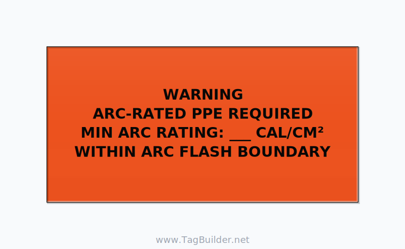 Arc-Rated PPE Required Label — 4x2 Holes