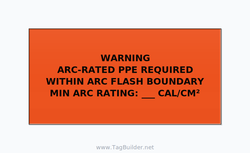 Arc-Rated PPE Required Label — 6x3 Adhesive