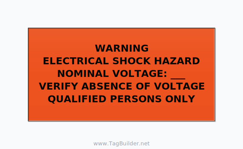 Electrical Shock Hazard Label — 4x2 Holes