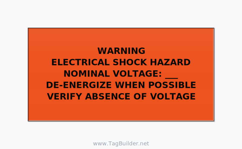 Electrical Shock Hazard Label — 6x3 Adhesive