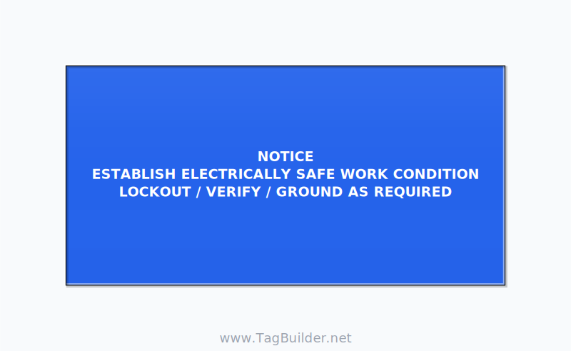Establish Electrically Safe Work Condition Label — 6x3 Adhesive