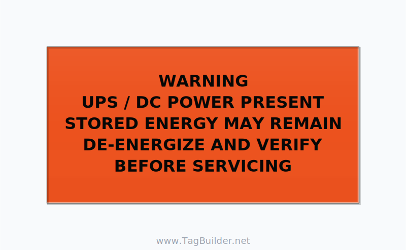 UPS / DC Power Present Label — 4x2 Holes