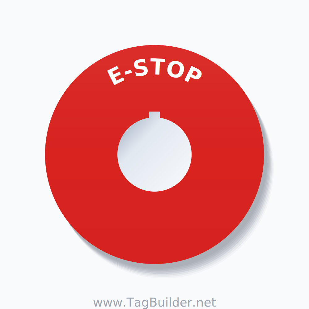 E-STOP Arc Circle 90mm - 30mm Rockwell Red