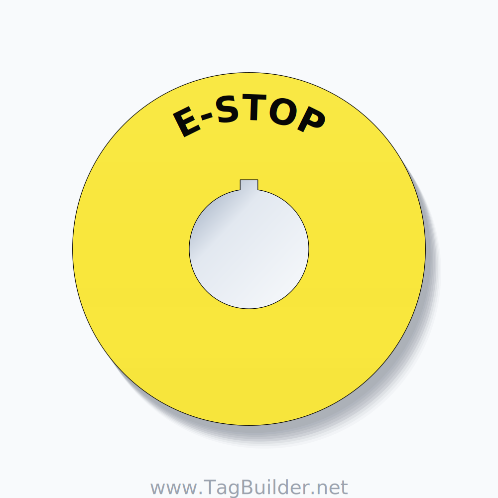 E-STOP Arc Circle 90mm - 30mm Rockwell Yellow