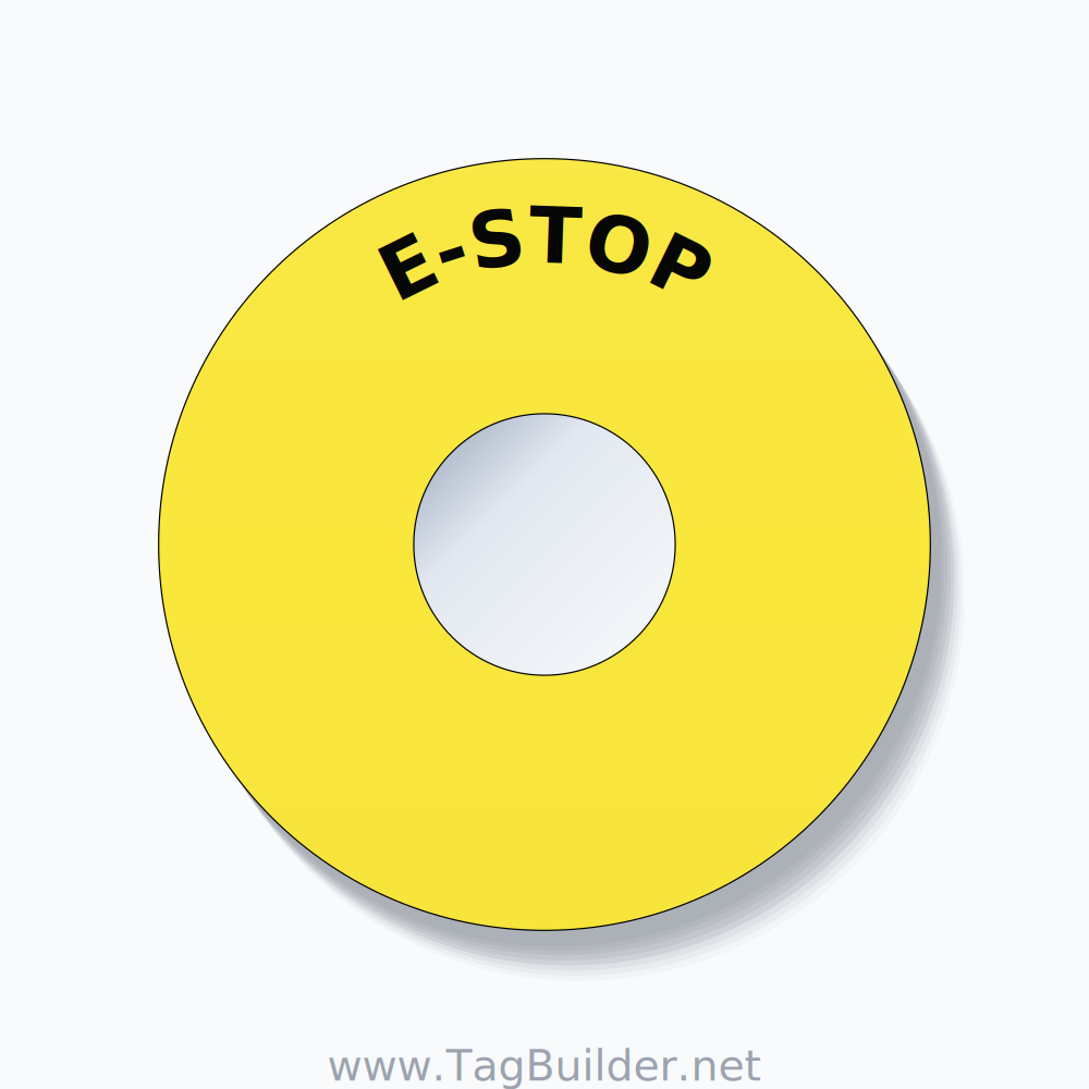E-STOP Arc Circle 90mm - 30mm Standard Yellow