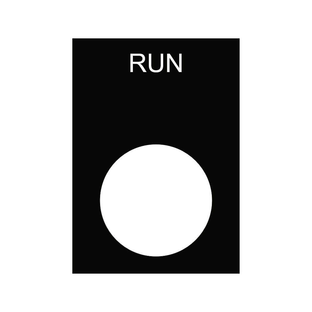 RUN Button Label - 22mm Green Pushbutton Ring Tag thumbnail