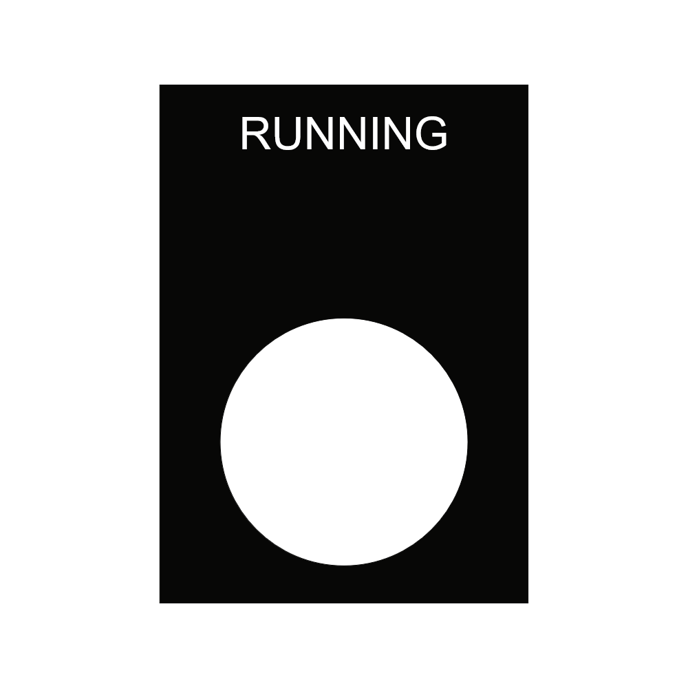 RUNNING Status Indicator Label - 22mm Green Ring Tag thumbnail