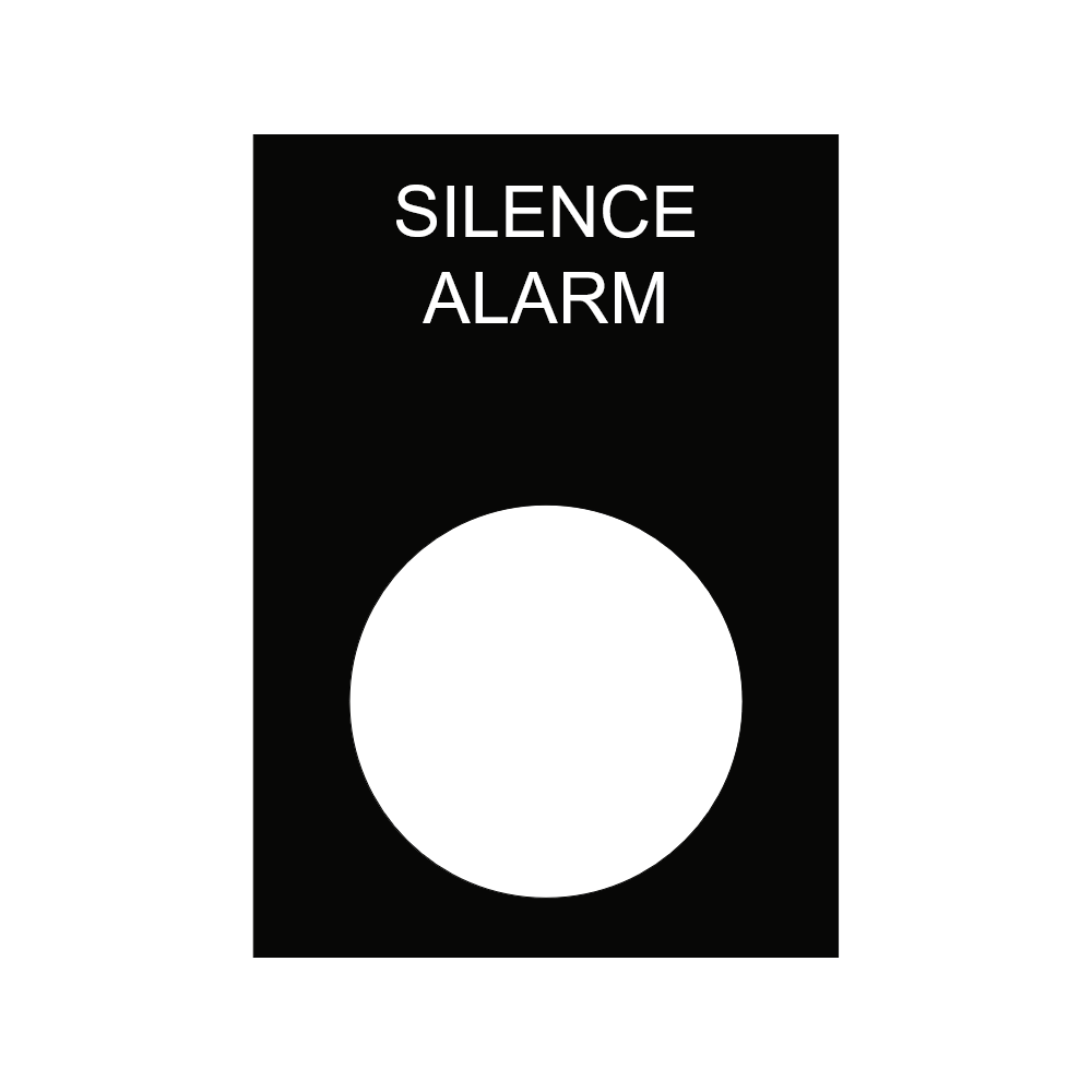 SILENCE ALARM Button Label - 22mm Ring Tag thumbnail