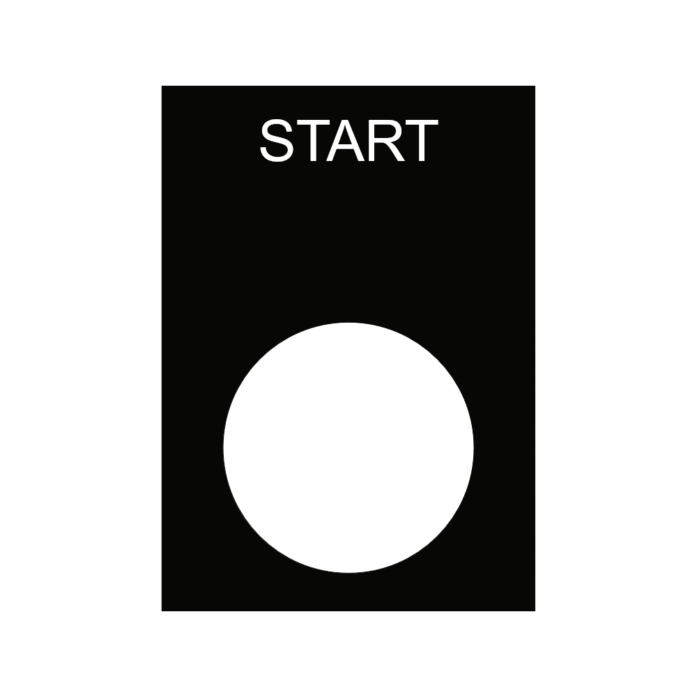 START Button Label - 22mm Green Pushbutton Ring Tag thumbnail