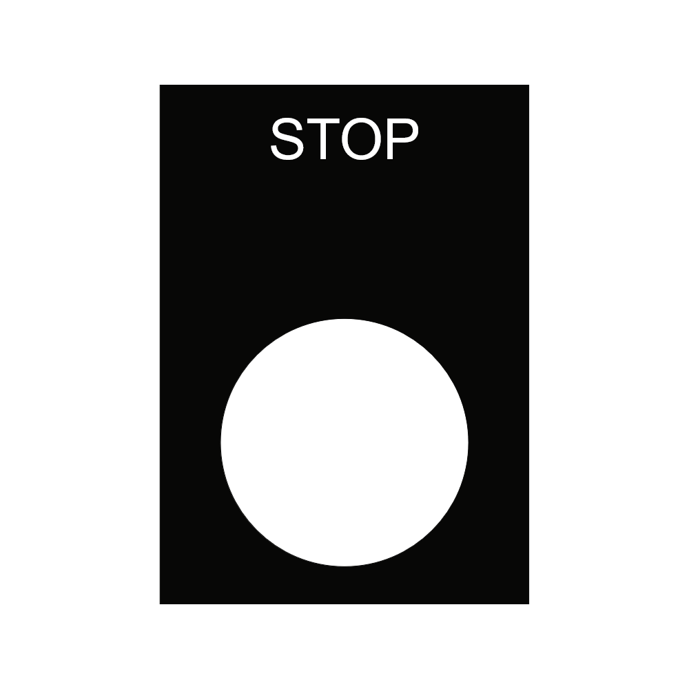 STOP Button Label - 22mm Red Pushbutton Ring Tag thumbnail